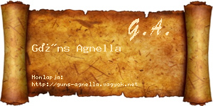 Güns Agnella névjegykártya
